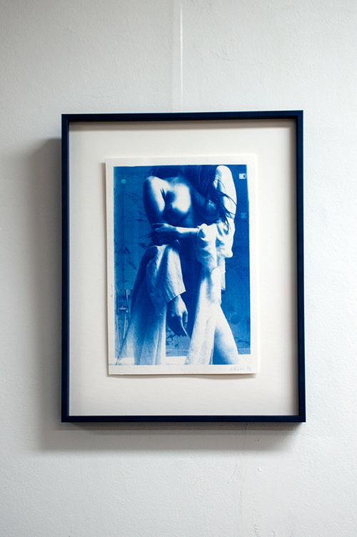 erotic art cyanotype blueprint sensual sexy nude art