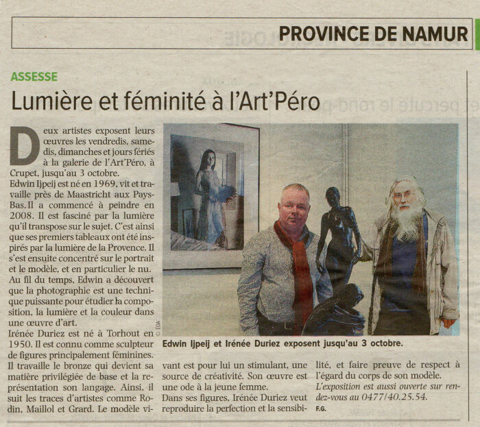 Edwin IJpeij photograph and painter exhibits together with sculptor Irenée Duriez
