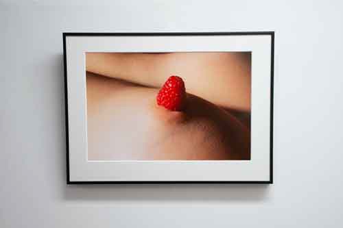 nude art, female nude, Raspberry erotic art fruity nipple
